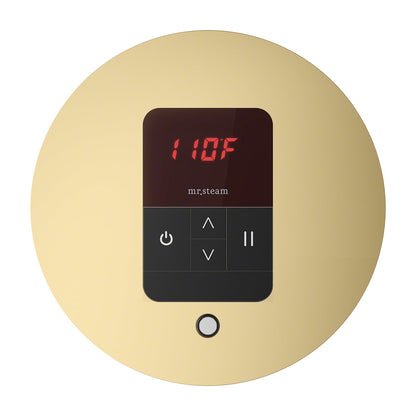 Mr. Steam iTempo Round Steam Shower Control in Satin Brass - MSITEMPORD-SB