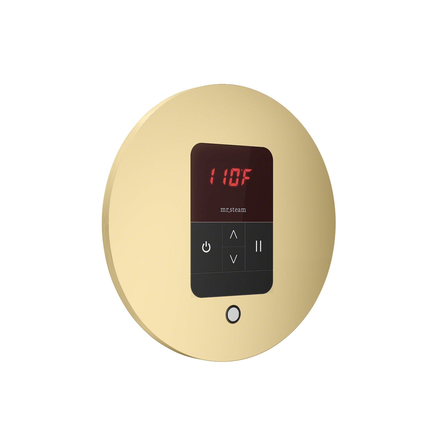 Mr. Steam iTempo Round Steam Shower Control in Satin Brass - MSITEMPORD-SB