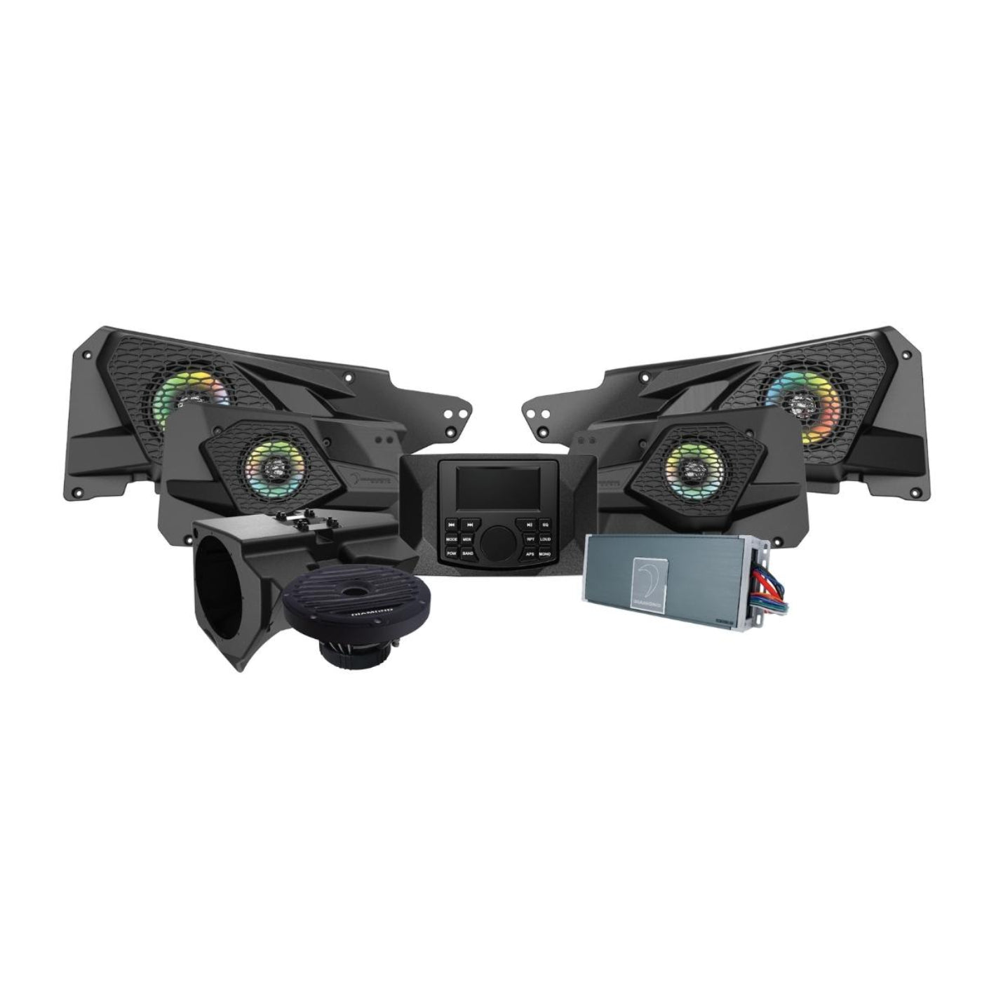 Diamond Audio 2014+ RZR 2DR / 4DR Power Sports Speaker & Waterproof Amplifier Combo - MSRZRKM24