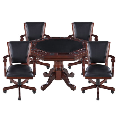 Hathaway Kingston Walnut 3 in 1 Poker Table Set with Chairs - BG2366