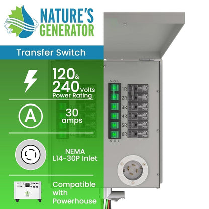 Nature's Generator  12-Circuit 120/240V 30A Non-Automatic Transfer Switch - NGPHPTK2
