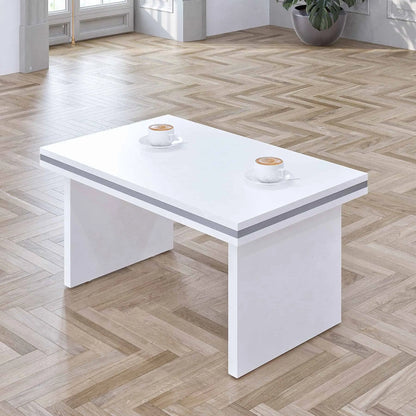 Casa Mare NEWSTAR 71″ Modern Home & Office Furniture Desk White & Metallic Gray - NEWSTAR-71W-S