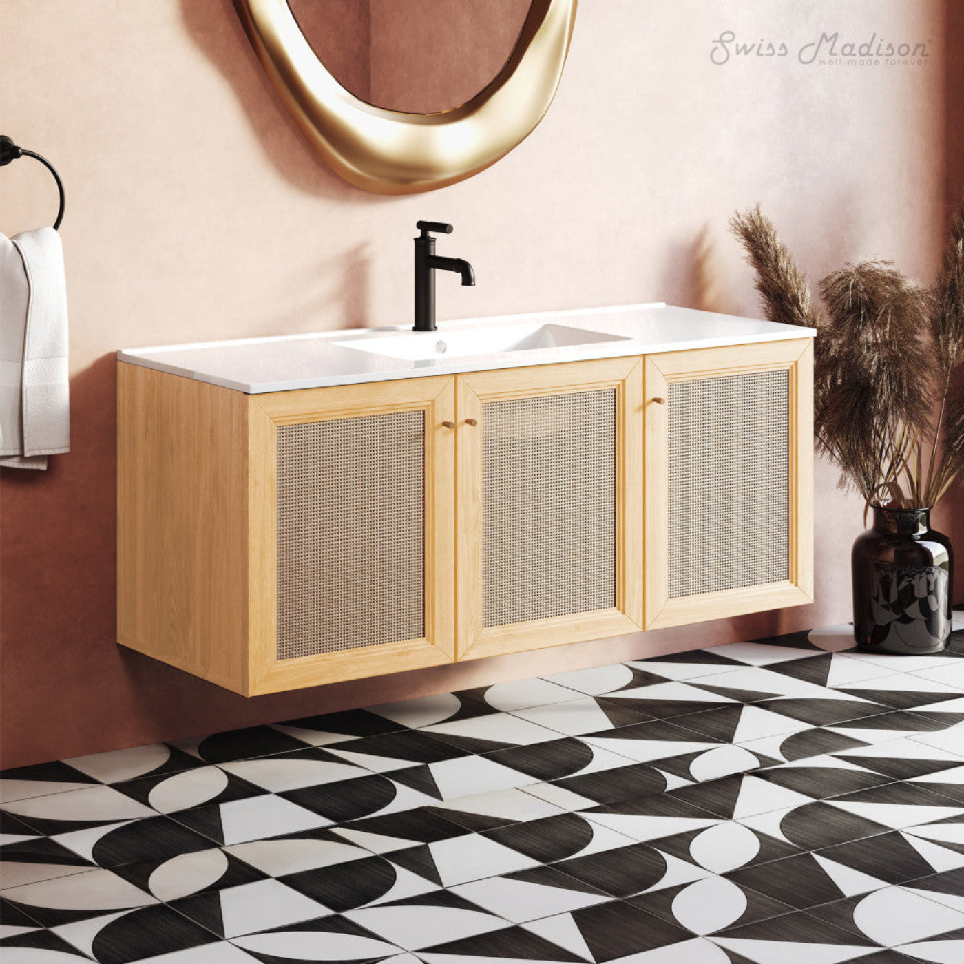 Swiss Madison Classe 48" Wall-Mounted Bathroom Vanity in Natural Oak - SM-BV2807NO