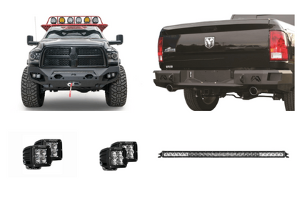 2018 Dodge Ram 2500 Night Raider Kit - Fab Fours + Rigid Lighting