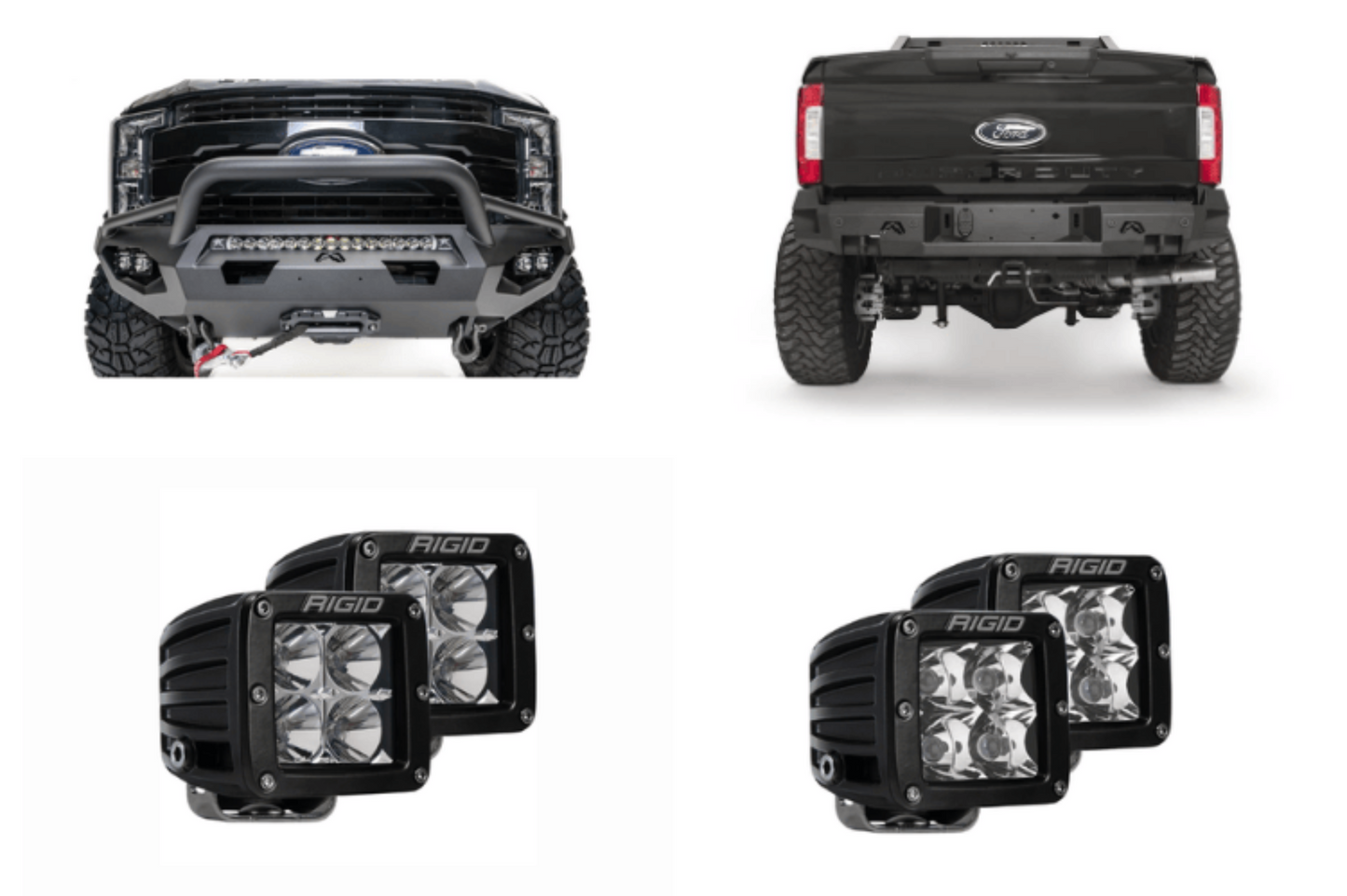 2022 Ford F250 Superduty Night Raider Kit - Fab Fours + Rigid Lighting