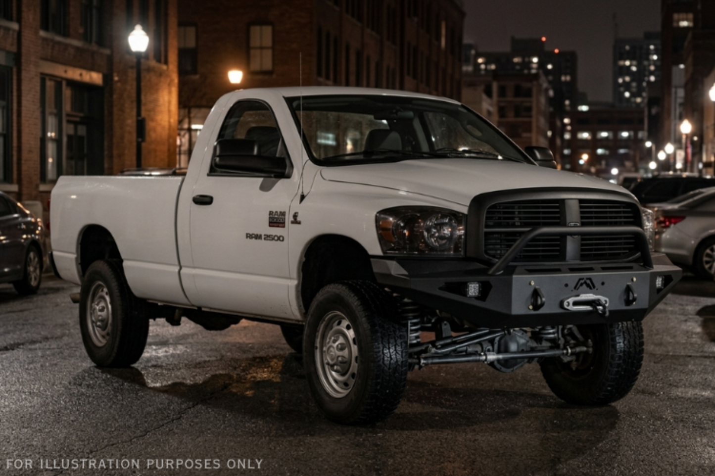 2009 Dodge Ram 2500 Night Raider Kit - Fab Fours Red Steel + Rigid Lighting