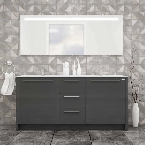Casa Mare Nona Modern Double Sink Freestanding Bathroom Vanity and Sink Combo - Nona152GG-60