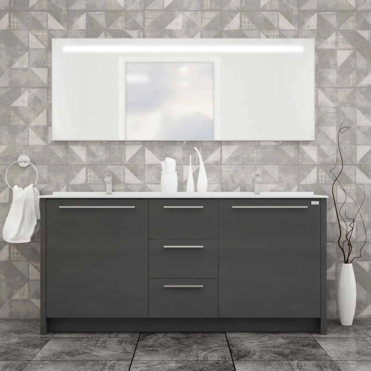 Casa Mare Nona Modern Double Sink Freestanding Bathroom Vanity and Sink Combo - Nona152GG-60