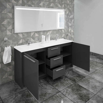 Casa Mare Nona Modern Double Sink Freestanding Bathroom Vanity and Sink Combo - Nona152GG-60