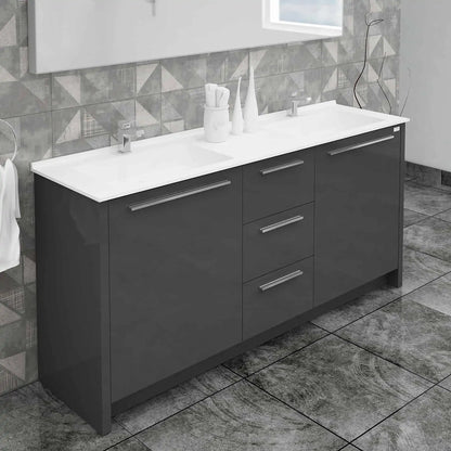 Casa Mare Nona Modern Double Sink Freestanding Bathroom Vanity and Sink Combo - Nona152GG-60