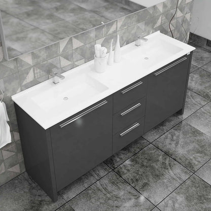 Casa Mare Nona Modern Double Sink Freestanding Bathroom Vanity and Sink Combo - Nona152GG-60