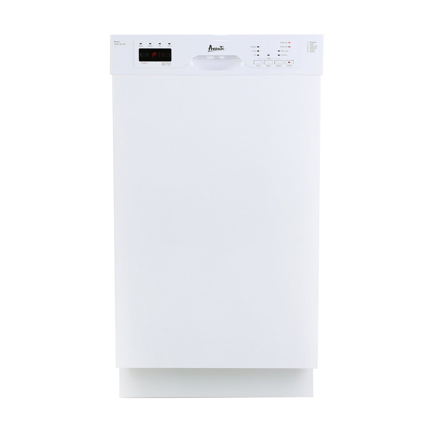 Avanti 18" Built In Dishwasher - DWF18V0W