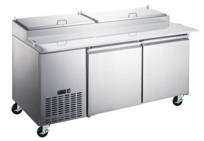 Omcan 71" Refrigerated Pizza Prep Table 2 Door - Omcan-50043