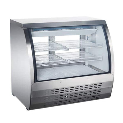 Omcan 47" White Curved Glass Refrigerated Deli Case - Omcan-50079