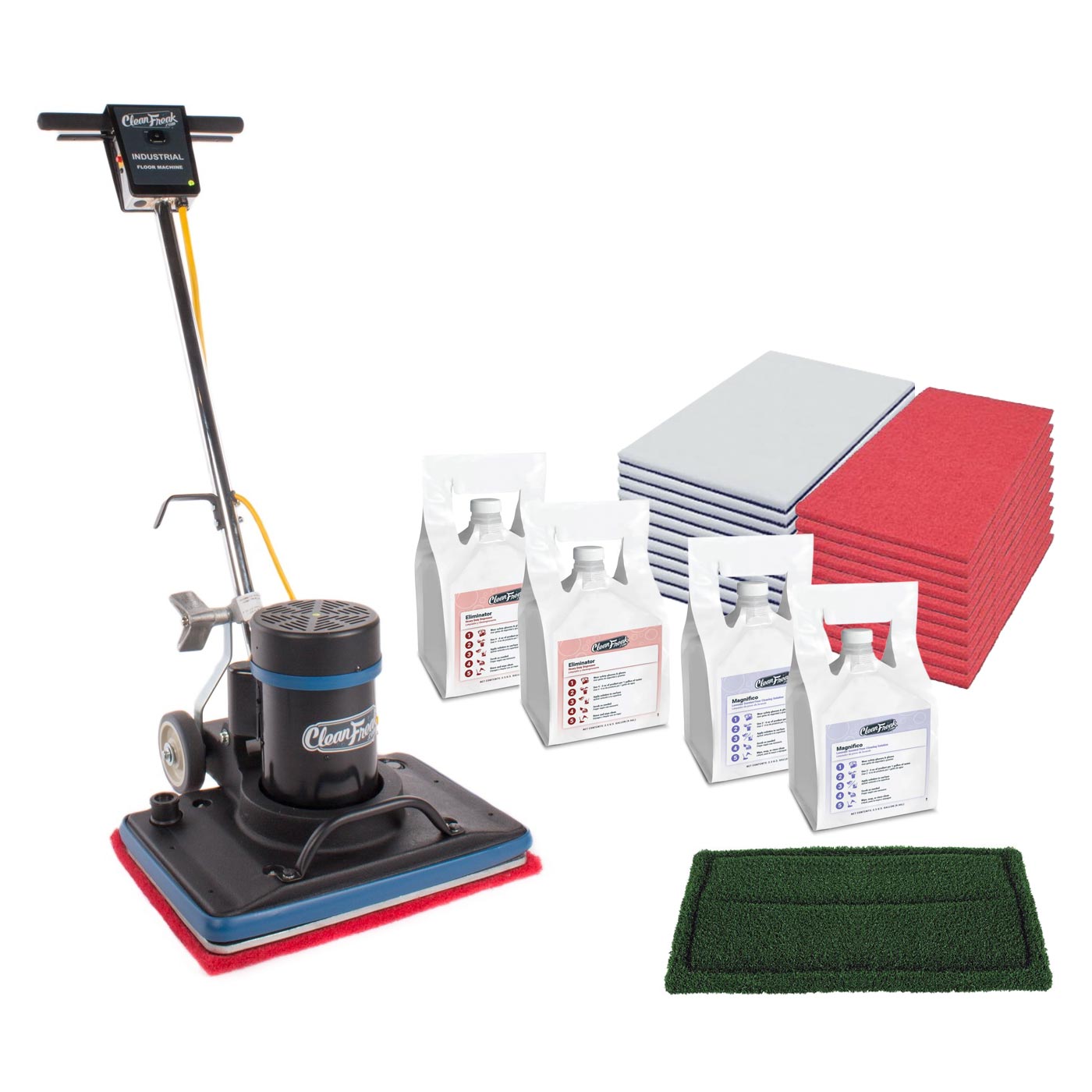 CleanFreak 14" x 20" Orbital Floor Machine Package for Luxury Vinyl Tile Cleaning & Grout / Concrete Scrubbing - FLR-PACKAGE10