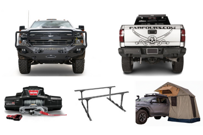 2019 Chevy Silverado 2500HD Overland Adventure Kit -  Fab Fours + Warn Winch + Truxedo Rack + ARB Rooftop Tent