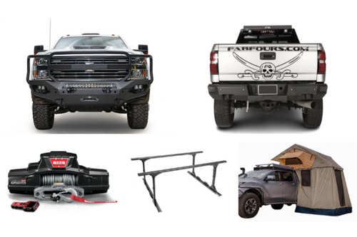 2019 Chevy Silverado 2500HD Overland Adventure Kit -  Fab Fours + Warn Winch + Truxedo Rack + ARB Rooftop Tent