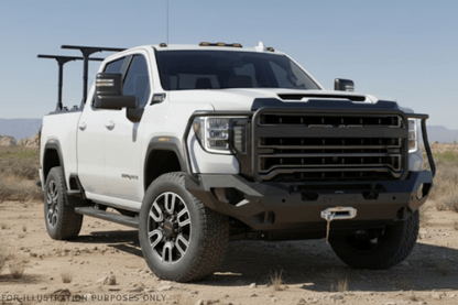 2023 GMC Sierra 2500HD Overland Adventure Kit - Fab Fours + Warn Winch + Truxedo Rack + ARB Rooftop Tent