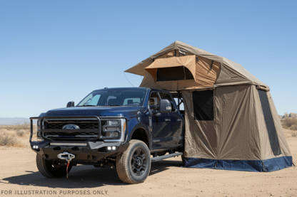 2023 Ford F250 Superduty Overland Adventure Kit - Fab Fours + Warn Winch + Truxedo Rack + ARB Rooftop Tent