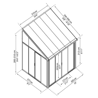 Palram - Canopia | SanRemo 10x10 ft Patio Enclosure - Gray/Clear - HG9069