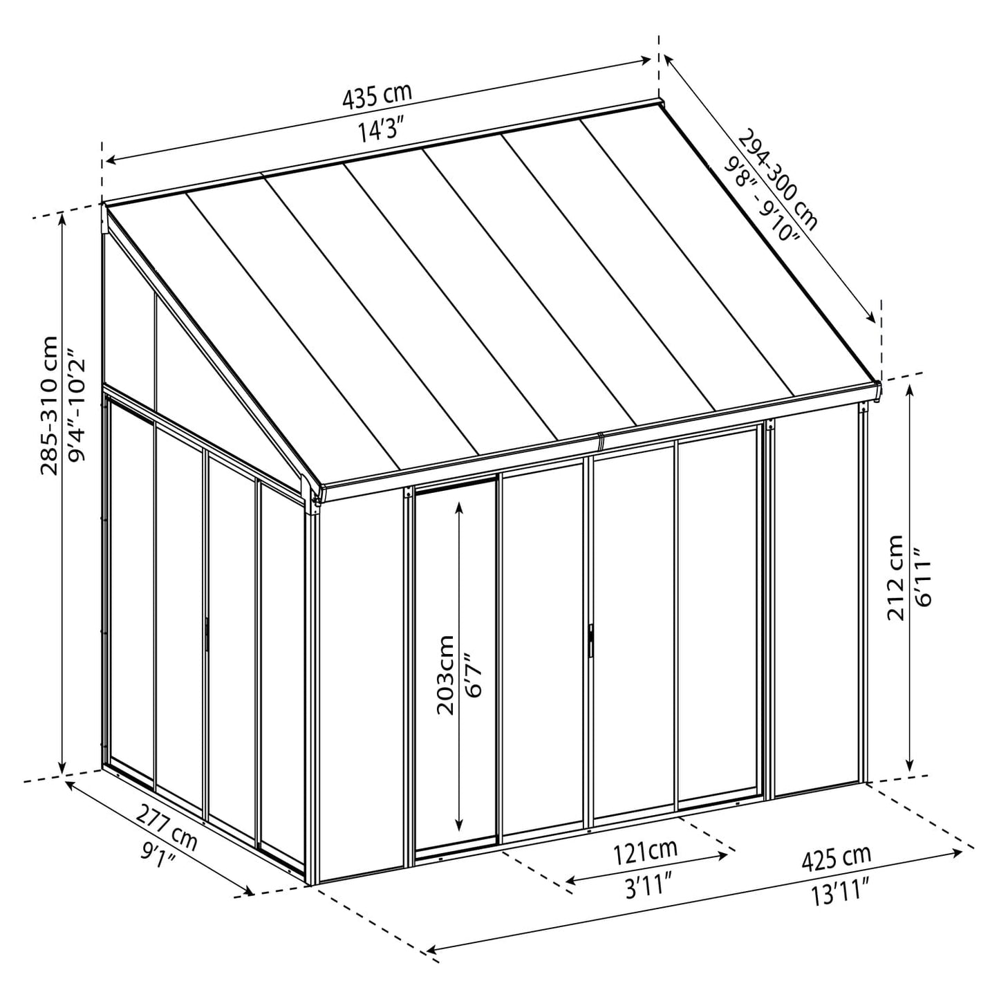 Palram - Canopia | SanRemo 10x14 ft Patio Enclosure - Gray/Clear - HG9064