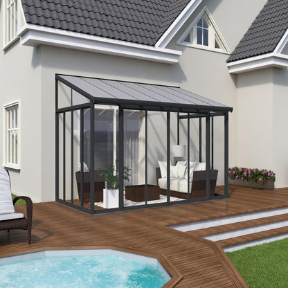 Palram - Canopia | SanRemo 10x14 ft Patio Enclosure - Gray/Clear - HG9064