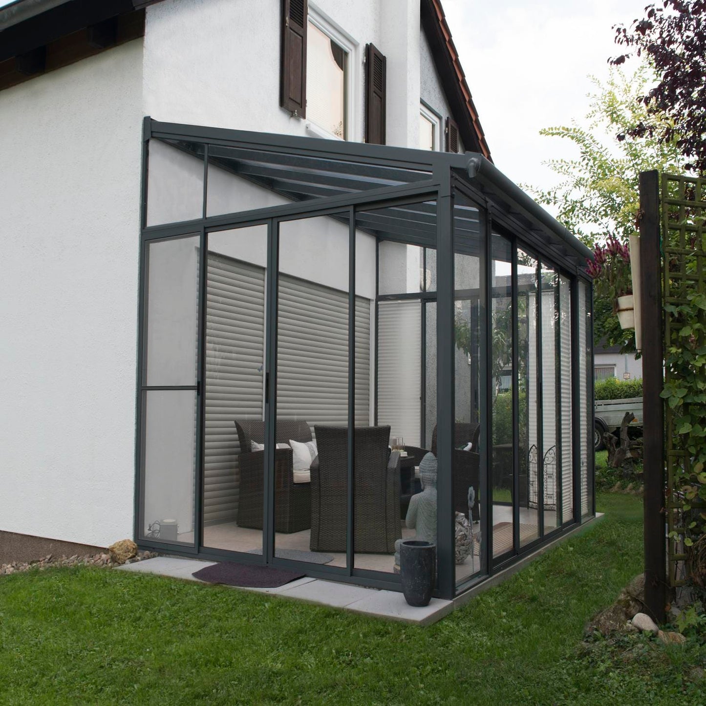 Palram - Canopia | SanRemo 10x14 ft Patio Enclosure - Gray/Clear - HG9064