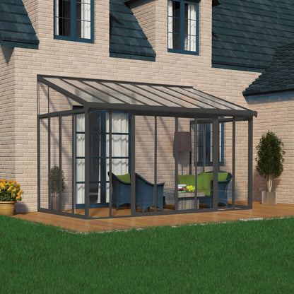 Palram - Canopia | SanRemo 10x18 ft Patio Enclosure - Gray/Clear - HG9065