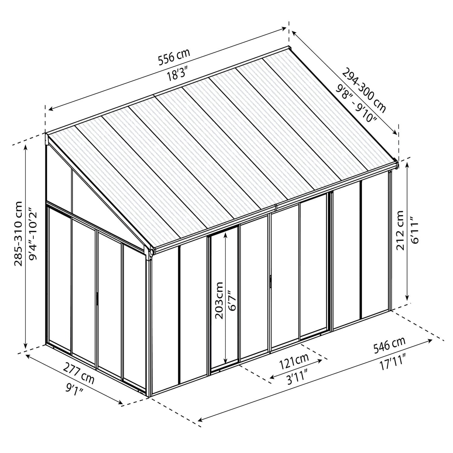 Palram - Canopia | SanRemo 10x18 ft Patio Enclosure - Gray/Clear - HG9065