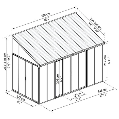 Palram - Canopia | SanRemo 10x18 ft Patio Enclosure - Gray/Clear - HG9065
