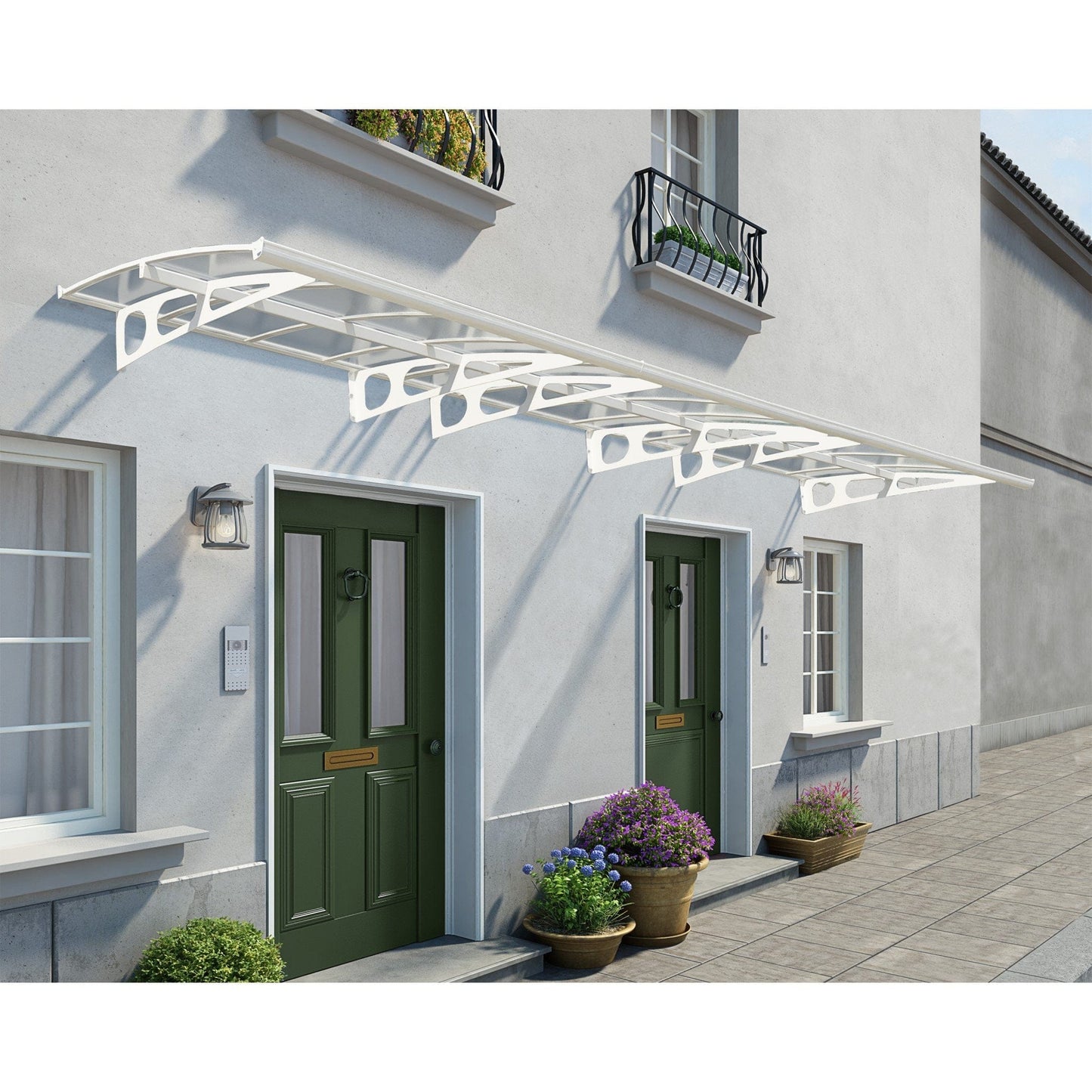Palram - Canopia | Bordeaux Awning - White/Diffused Clear - 5 ft Wide - HG9561