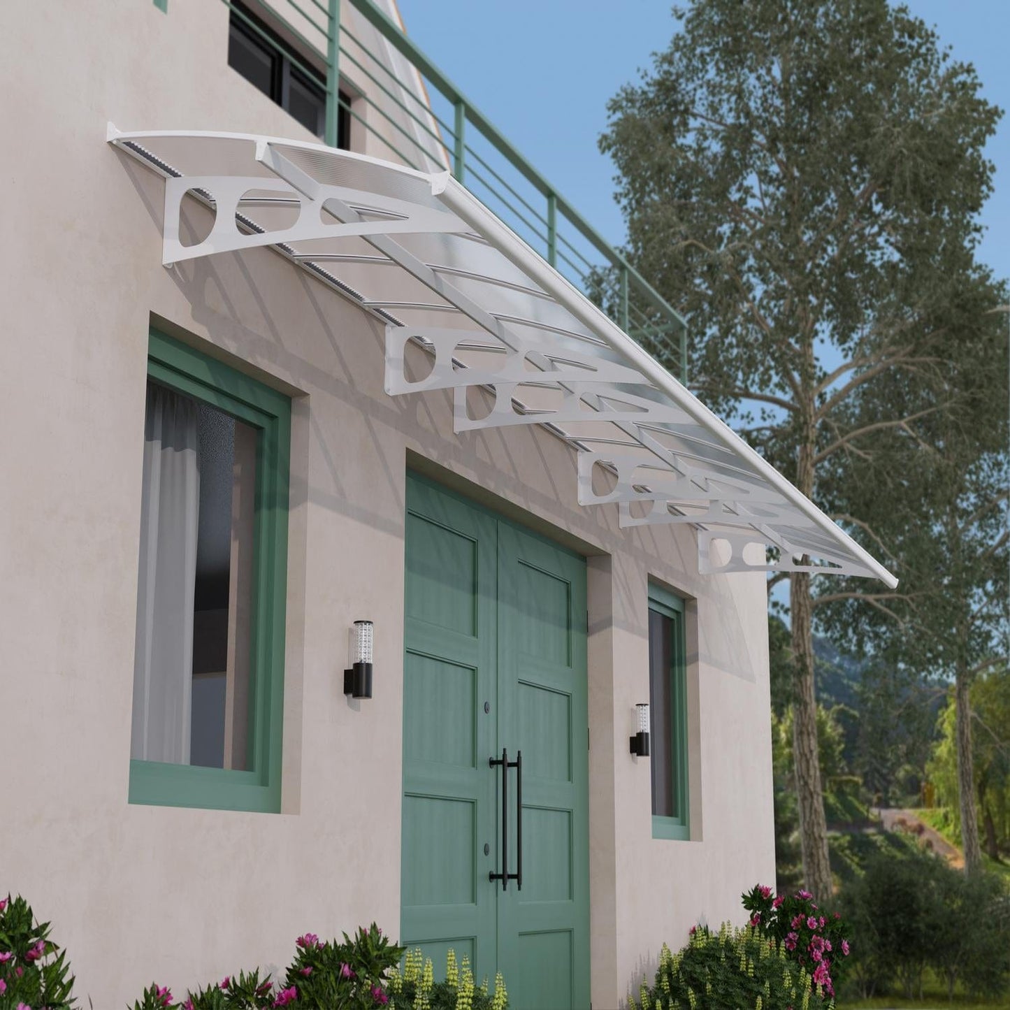 Palram - Canopia | Bordeaux Awning - White/Diffused Clear - 5 ft Wide - HG9561