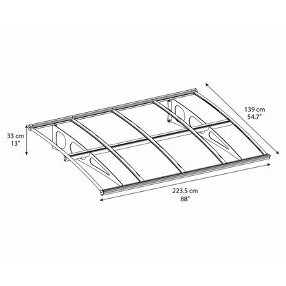 Palram - Canopia | Bordeaux Awning - White/Diffused Clear - 5 ft Wide - HG9561