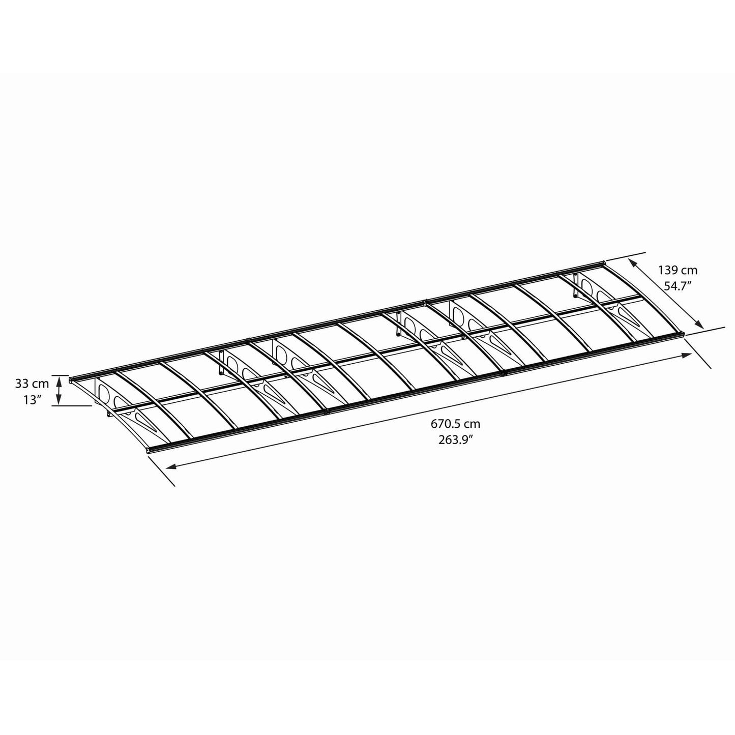Palram - Canopia | Bordeaux Awning - White/Diffused Clear - 5 ft Wide - HG9561