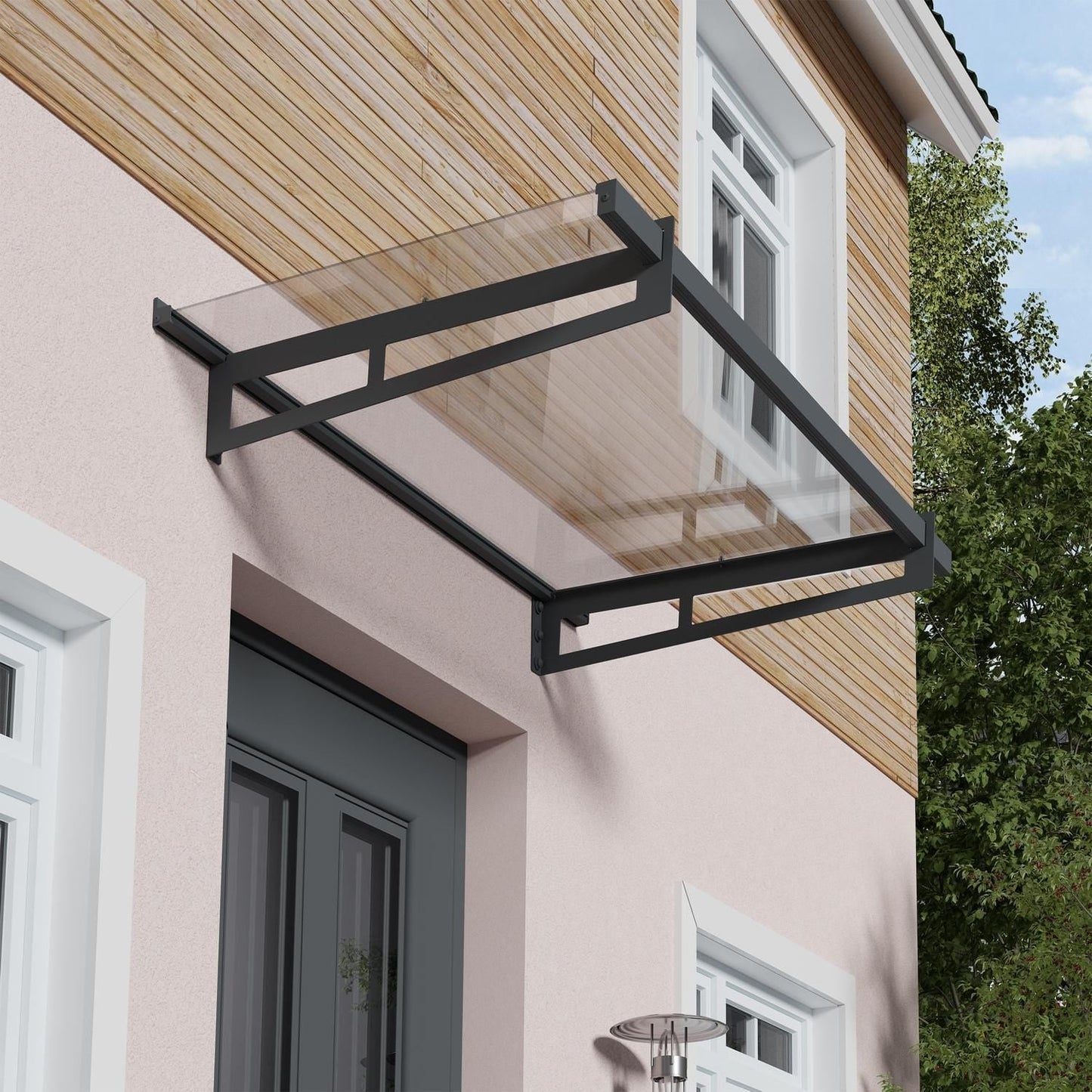 Palram - Canopia | Bremen Door Awning - Gray/Clear - HG9588