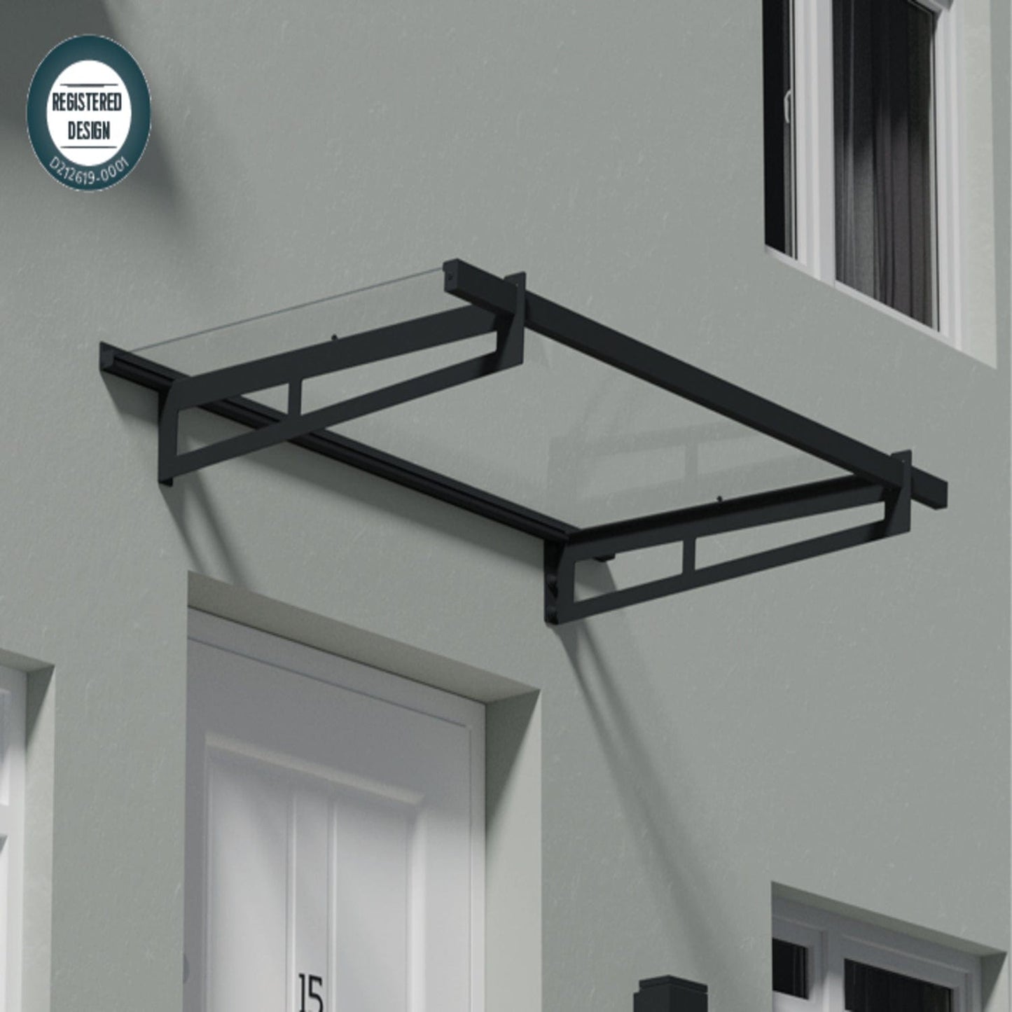 Palram - Canopia | Bremen Door Awning - Gray/Clear - HG9588