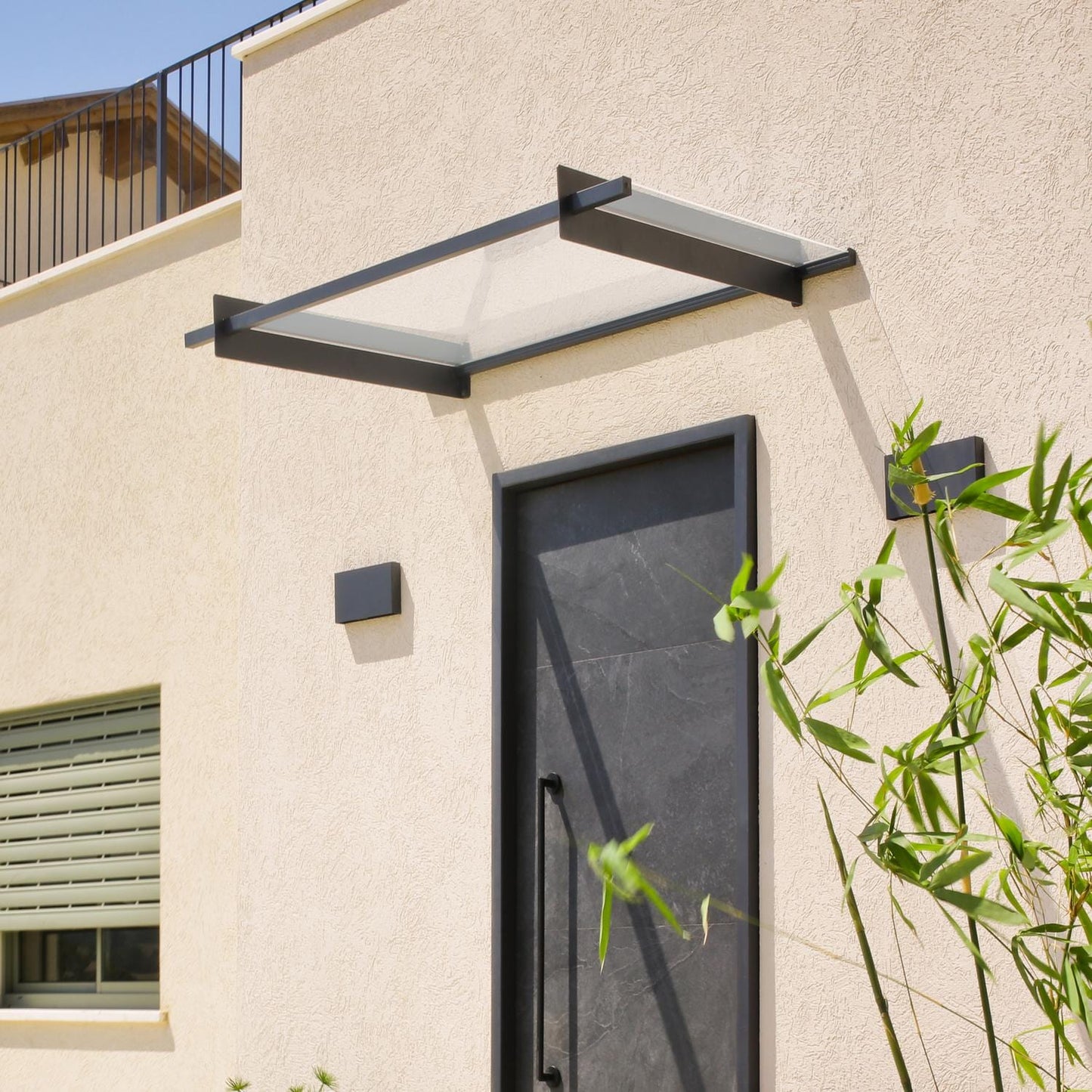 Palram - Canopia | Nancy Door Awning - Gray/Clear - HG9586