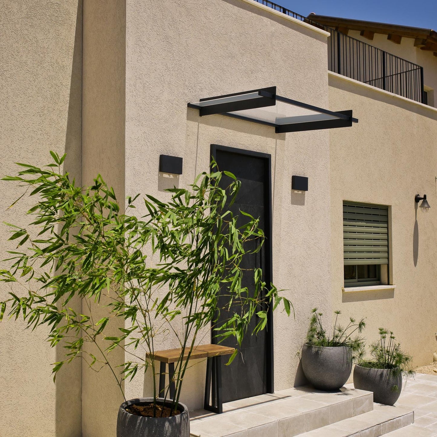 Palram - Canopia | Nancy Door Awning - Gray/Clear - HG9586