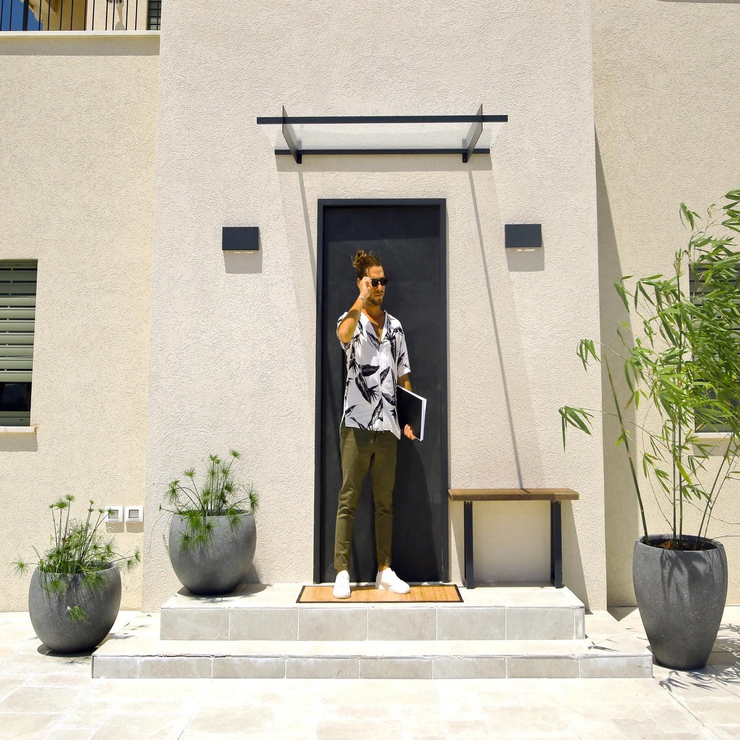 Palram - Canopia | Nancy Door Awning - Gray/Clear - HG9586