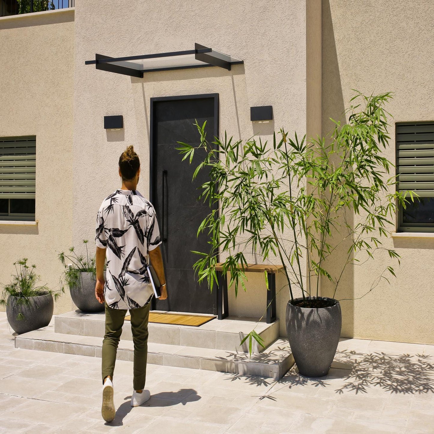 Palram - Canopia | Nancy Door Awning - Gray/Clear - HG9586