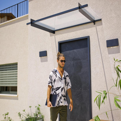 Palram - Canopia | Nancy Door Awning - Gray/Clear - HG9586