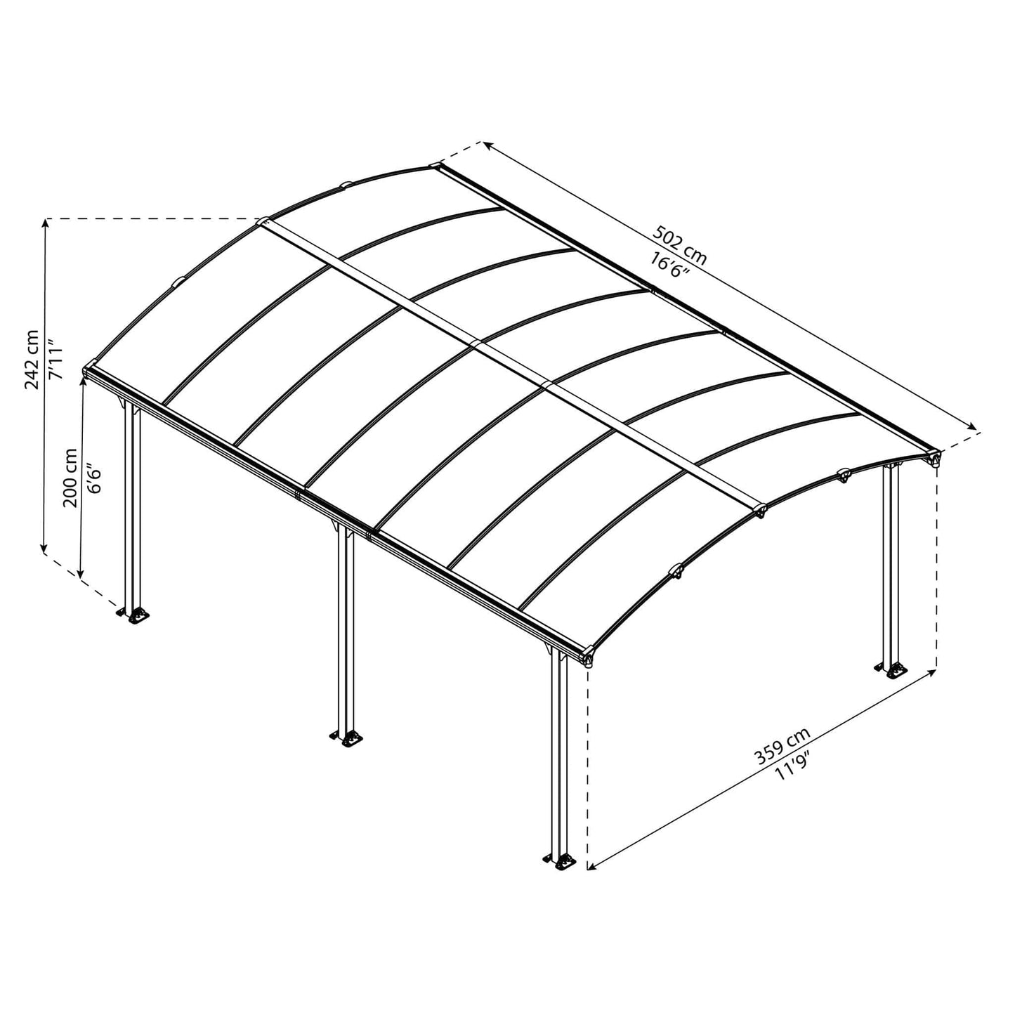Palram - Canopia | Arcadia 5000 Carport 12x16 ft - HG9100