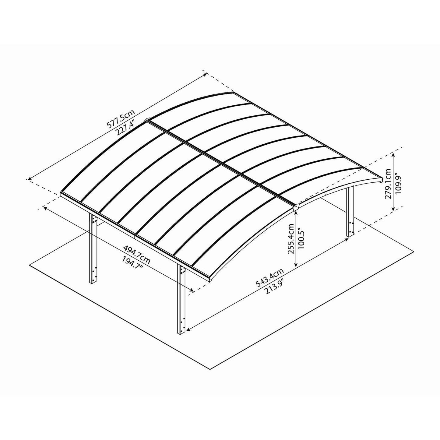 Palram - Canopia | Arizona Double Carport - Arch - HG9103