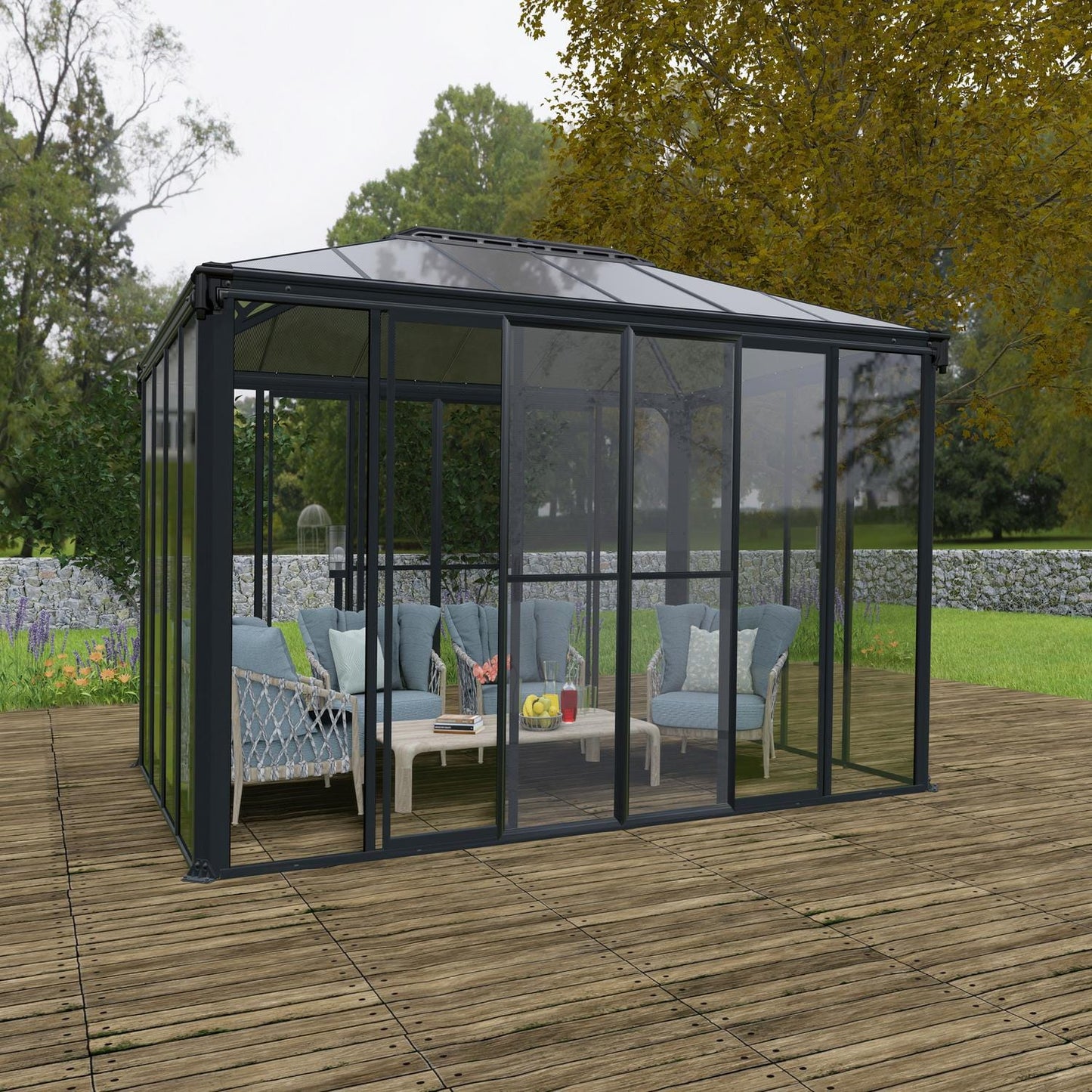 Palram - Canopia | Ledro Enclosed Gazebo - Gray - HG9190