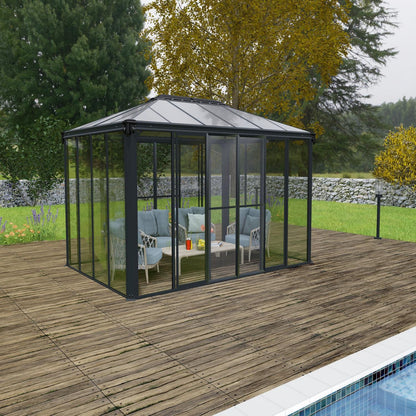 Palram - Canopia | Ledro Enclosed Gazebo - Gray - HG9190