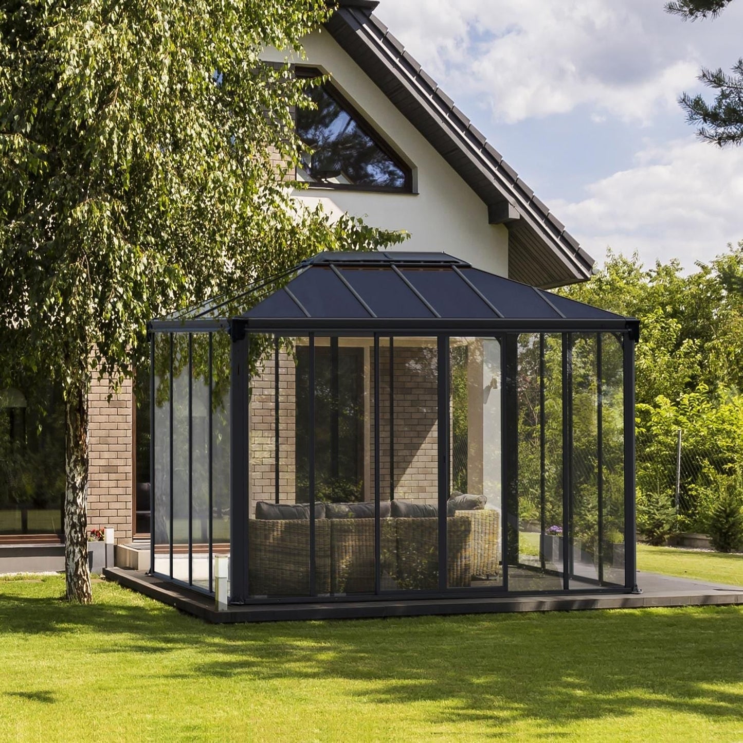 Palram - Canopia | Ledro Enclosed Gazebo - Gray - HG9190