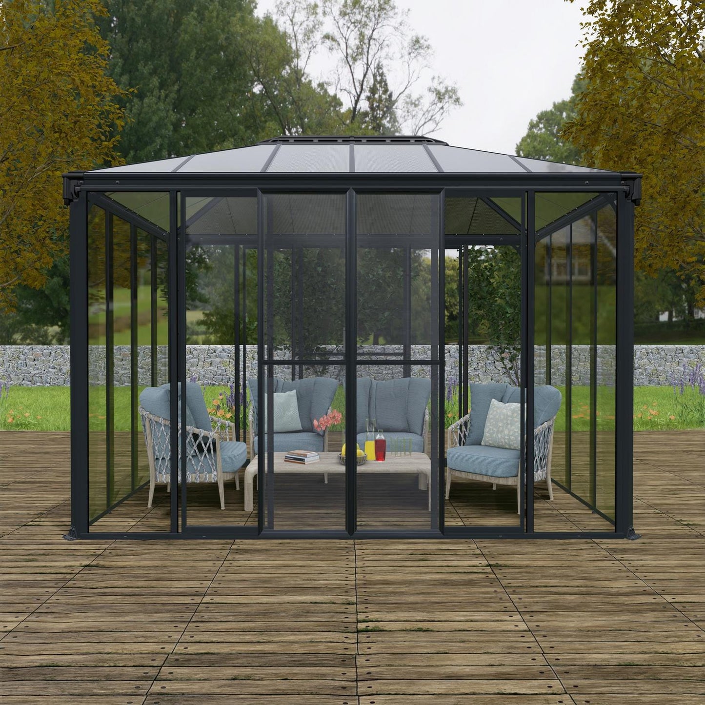 Palram - Canopia | Ledro Enclosed Gazebo - Gray - HG9190