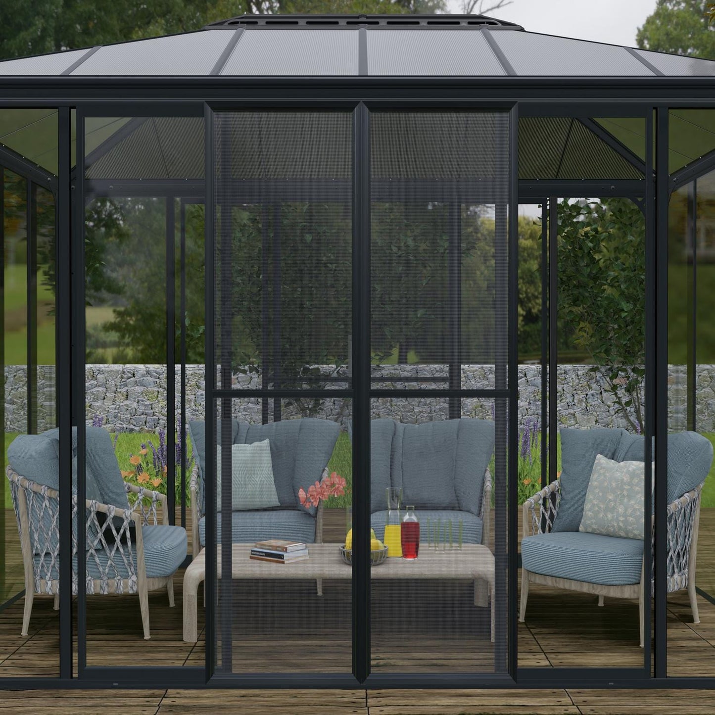 Palram - Canopia | Ledro Enclosed Gazebo - Gray - HG9190