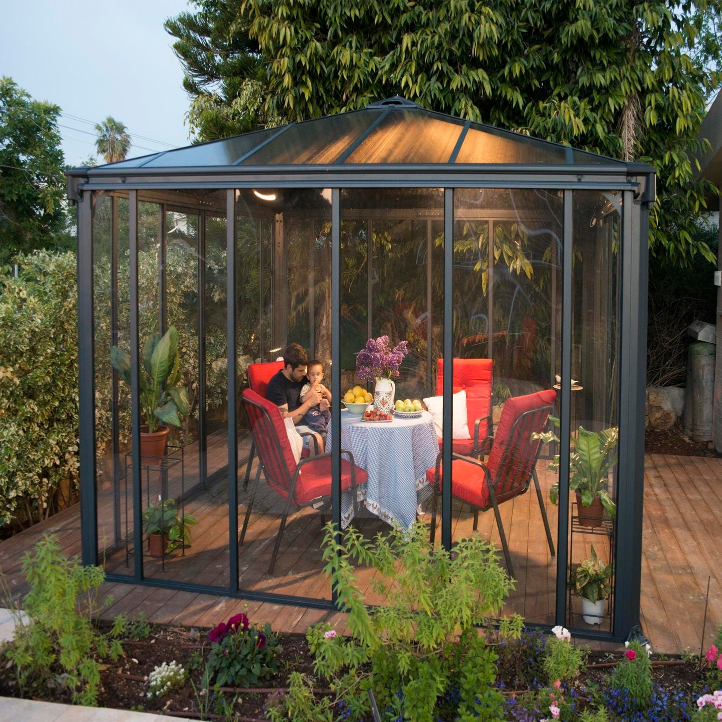 Palram - Canopia | Ledro Enclosed Gazebo - Gray - HG9190