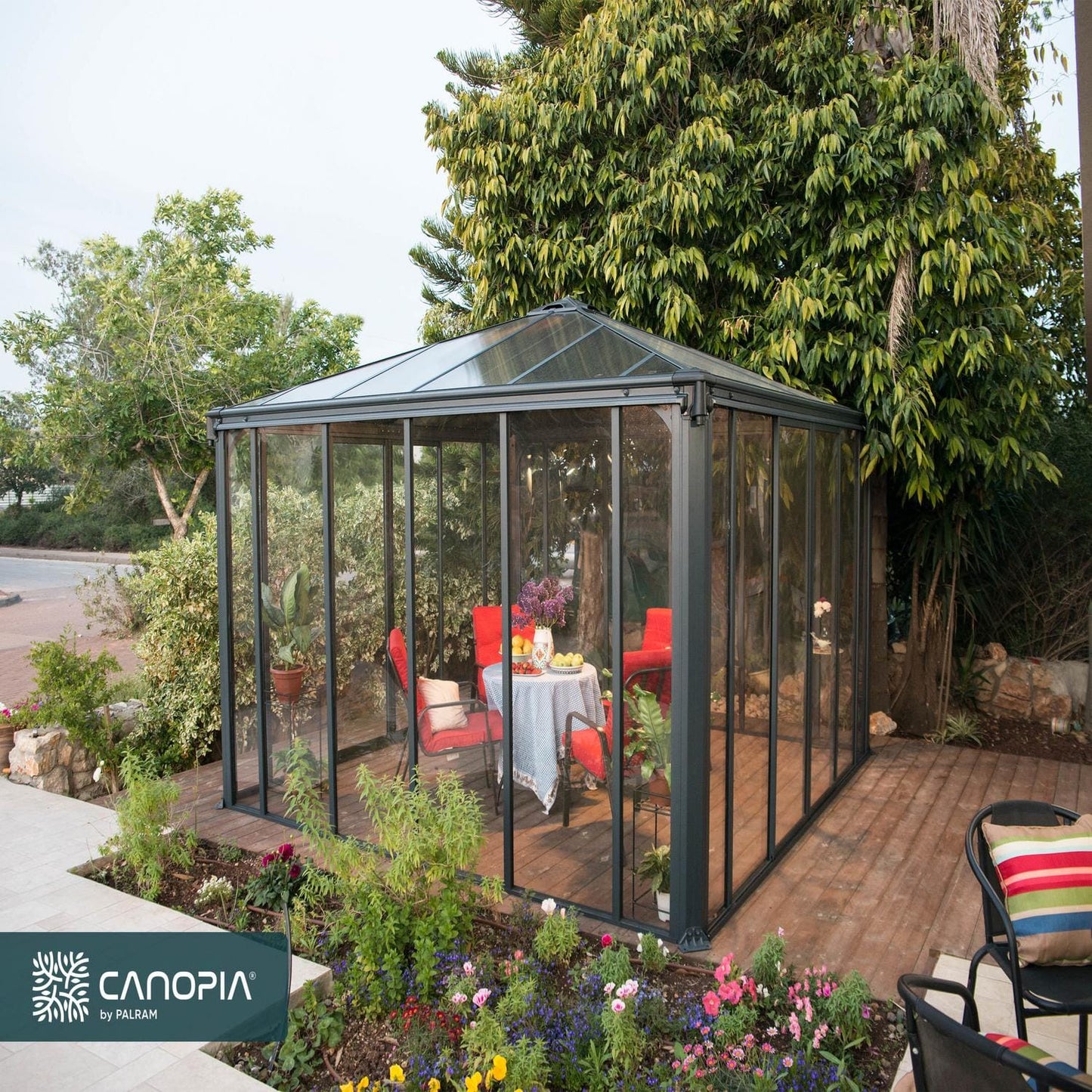 Palram - Canopia | Ledro Enclosed Gazebo - Gray - HG9190